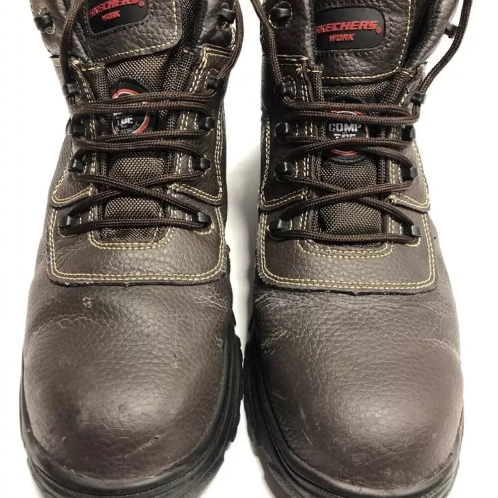 Skechers Men’s Burgin-Sosder, Brown Work Boots, Size 13 M
